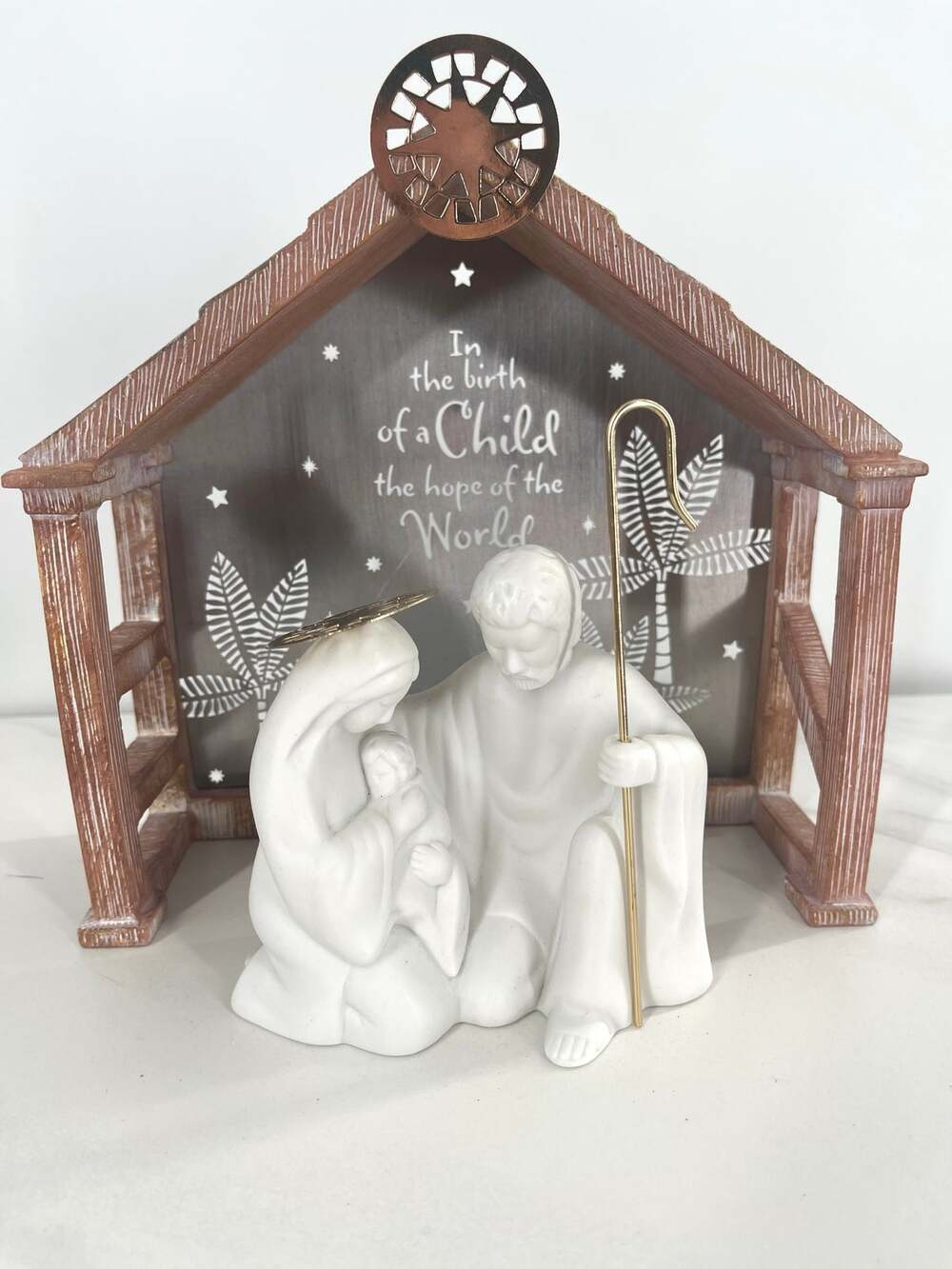 Christmas Hallmark Nativity Manger Scene Hope of the World 2 Piece Set